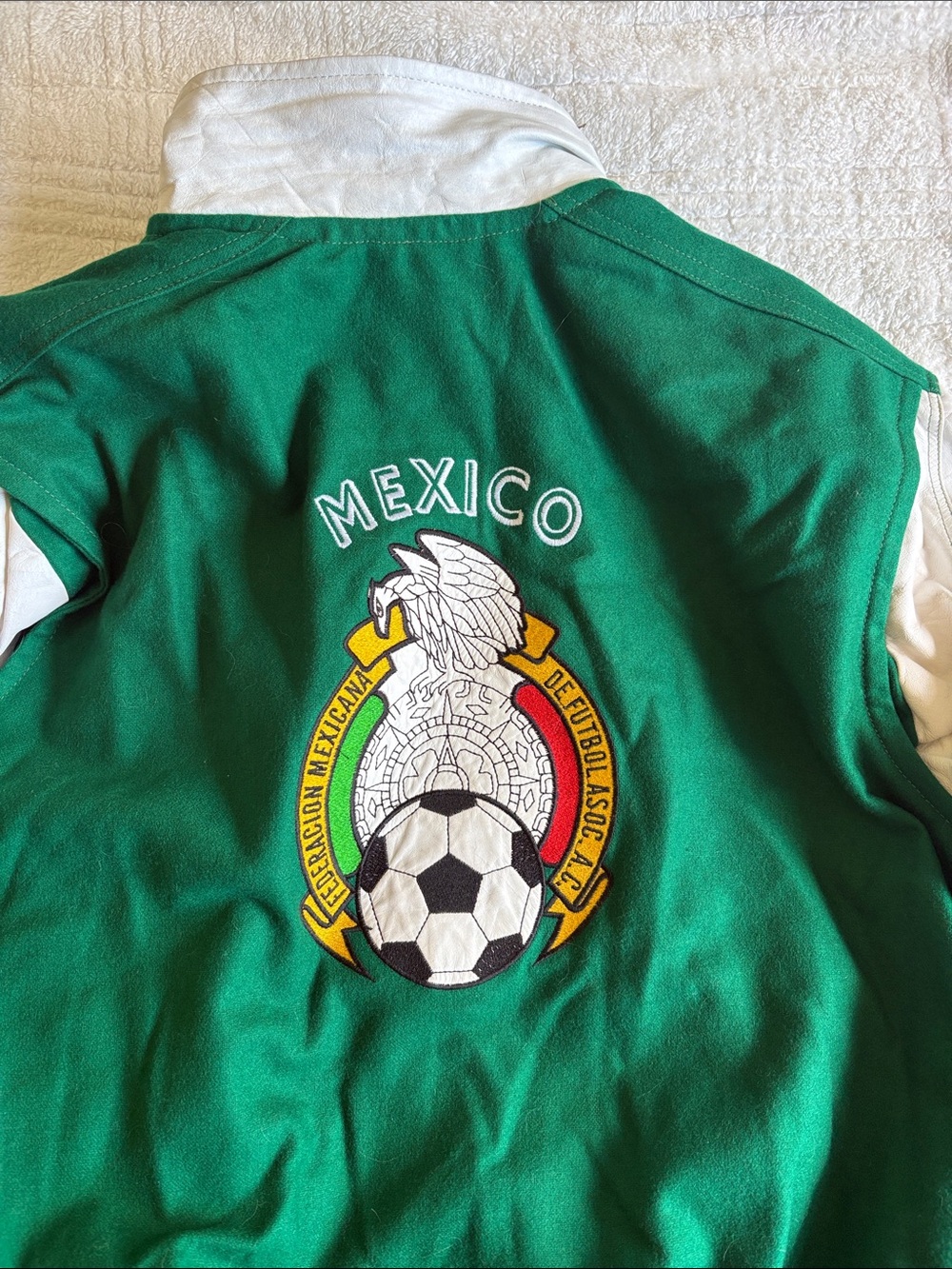 D’Roan Mexico Liga Nacional Vintage & Rare Leather/Wool Jacket XL - Picture 5 of 8